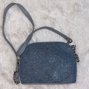 Blue Rhinestone Crossbody Bag